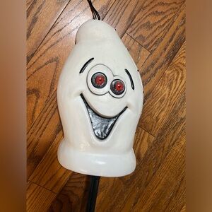 Vintage Ghost Blow Mold on Stick Light Up Eyes Halloween